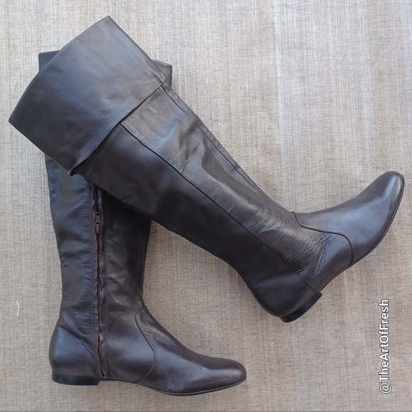 Nine West Vintage Style Kamella Brown Leather Boots - Picture 16 of 16